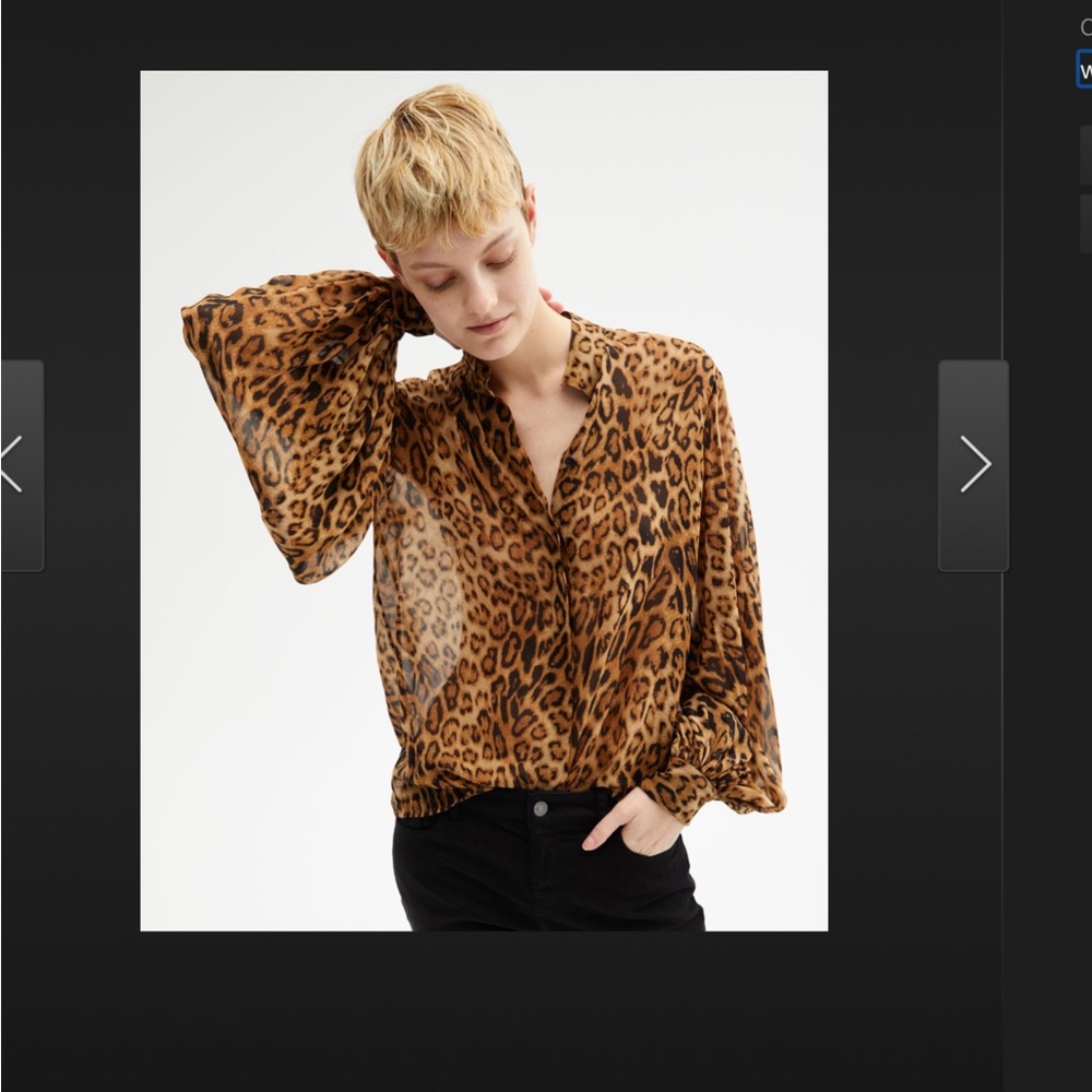 NILI LOTAN ACADIA SILK BLOUSE IN LEOPARD
